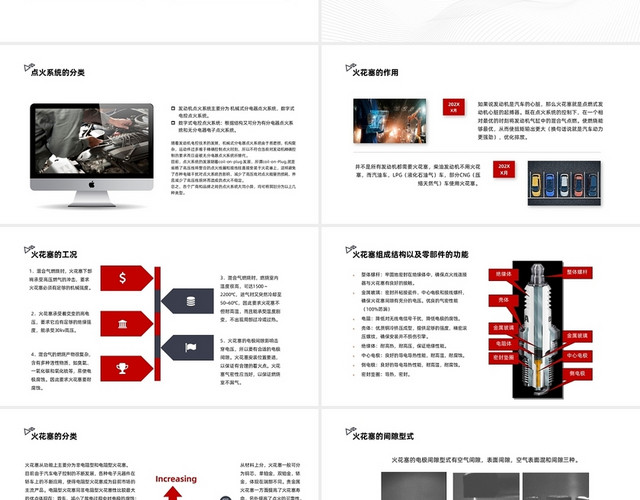 红色商务简约汽车火花塞知识培训PPT模板