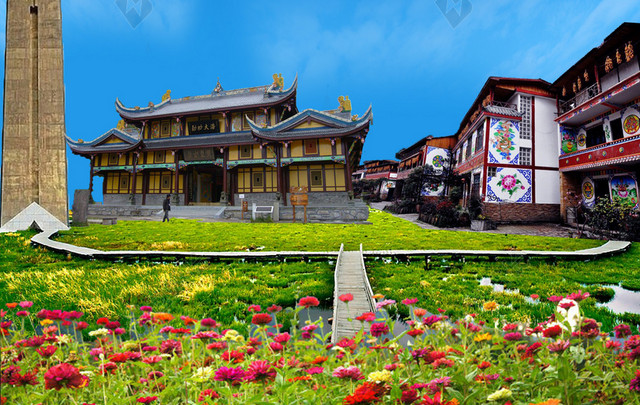 民族风景旅游背景