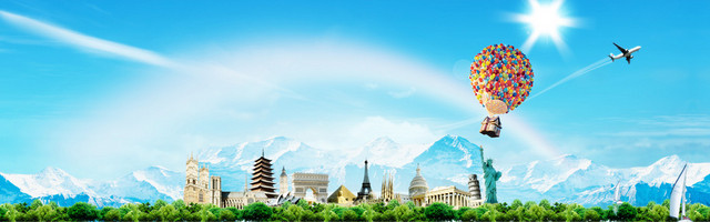 蓝色梦幻名胜BANNER背景