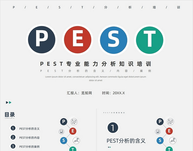 红色简约风PEST分析专业能力分析知识培训
