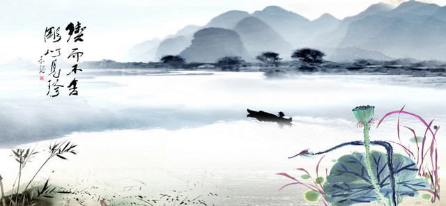 中国水墨风海报BANNER背景