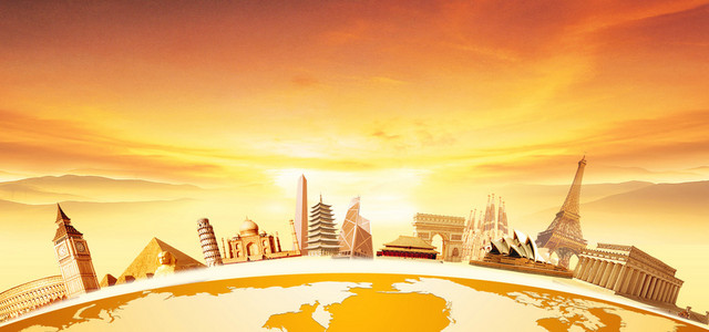 地球商务黄色海报BANNER