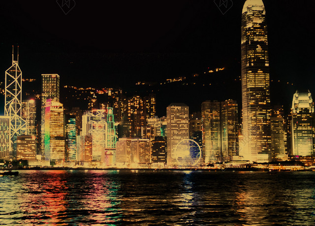 金色繁华都市海报背景