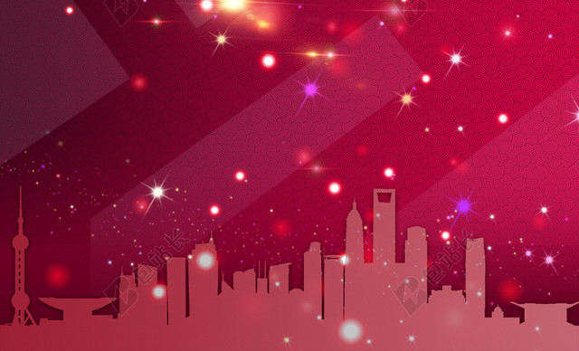 几何星光城市背景图