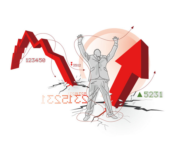 创意金融人物和箭头矢量素材