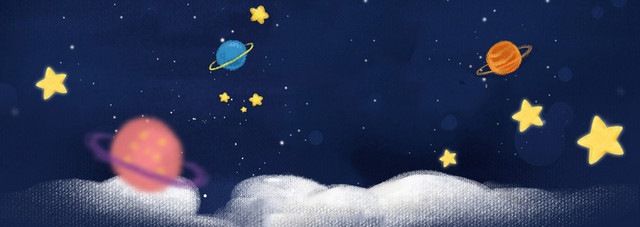 卡通星光蓝色BANNER背景