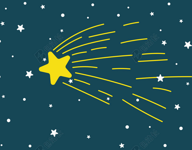 星星夜晚卡通手绘童话故事蓝色海报