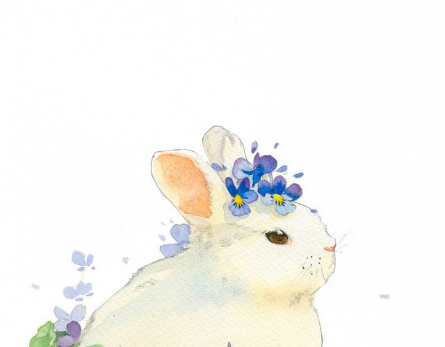 中秋节手绘兔子