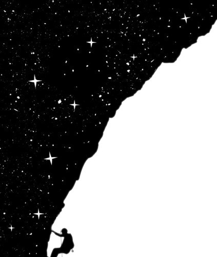 创意插画星空与攀岩