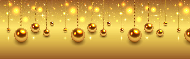 金色炫酷圣诞节铃铛背景BANNER