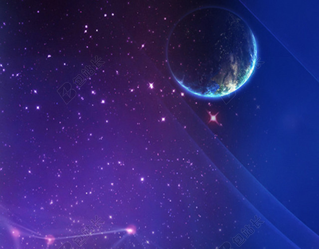 蓝色星空科幻几何PSD分层H5背景素材