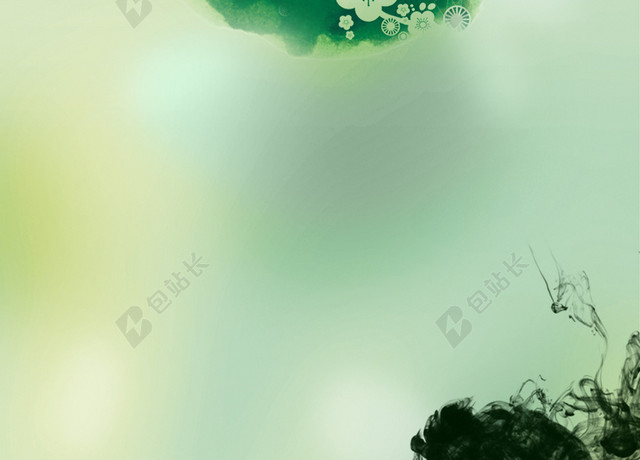 绿色中国风春天背景