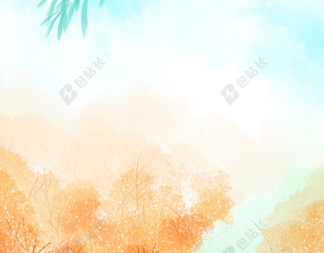 春分手绘插画海报背景模板