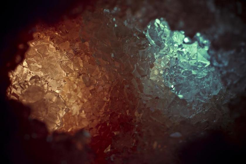 水晶 洞穴 橙 绿松石 宝石 宏 宏照片 地质学 掩饰