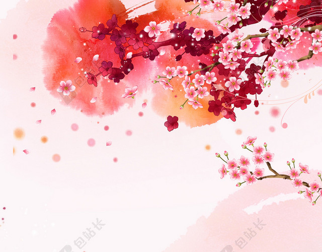 唯美手绘插画创意海报背景模板