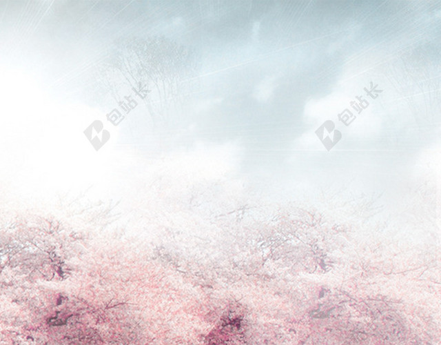 春天唯美桃花景色背景