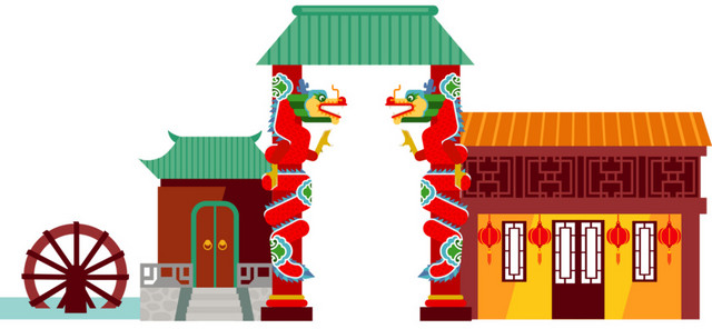 古代建筑矢量设计素材