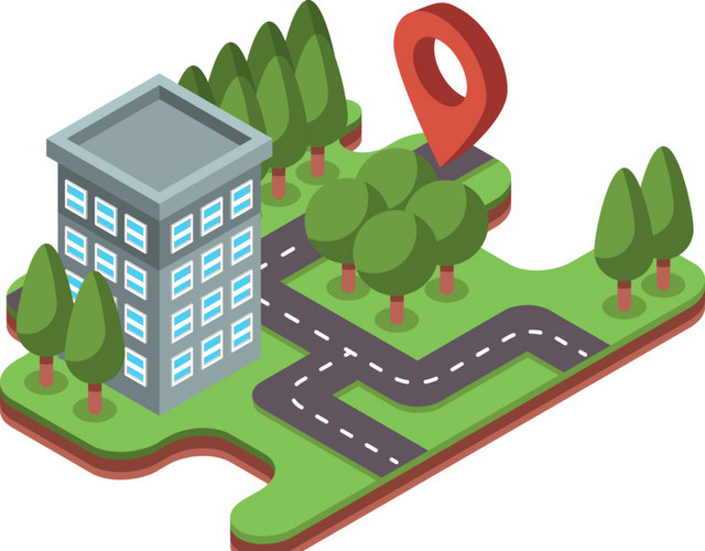 矢量卡通都市建筑