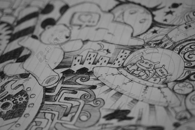 卡通素描背景图片