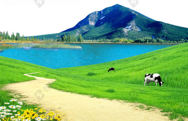 春季自然风景海报背景素材