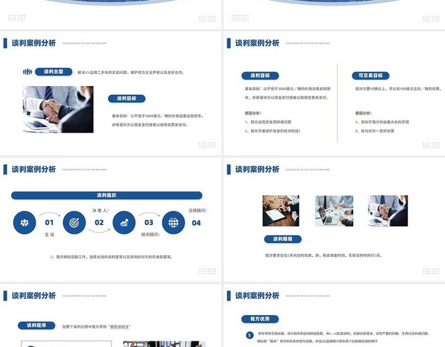 商务风公司企业商务谈判案例分析培训PPT模板