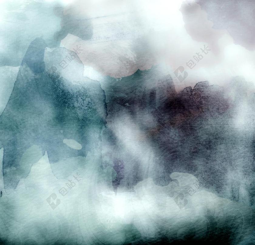 绿色的水彩画背景图片