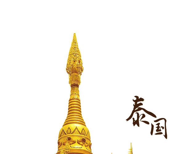泰国金色寺庙实景素材