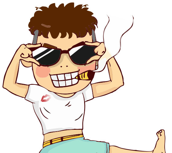 耍酷的男孩