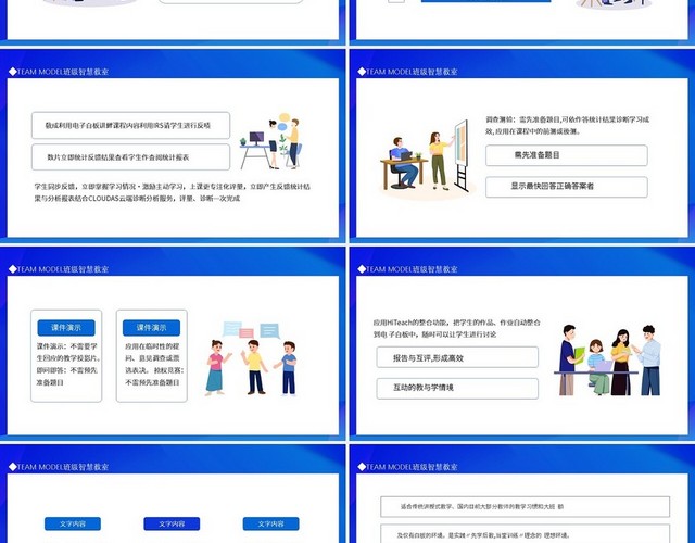 蓝色TEAMMODEL班级智慧教室动态PPT模板