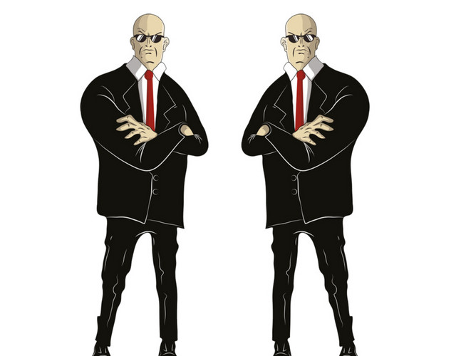 黑衣服光头戴墨镜的打手