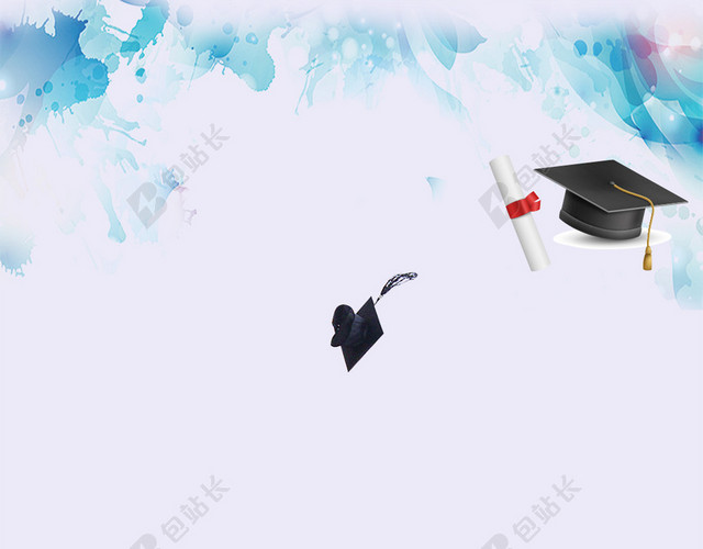 毕业庆典学士帽青春H5背景素材