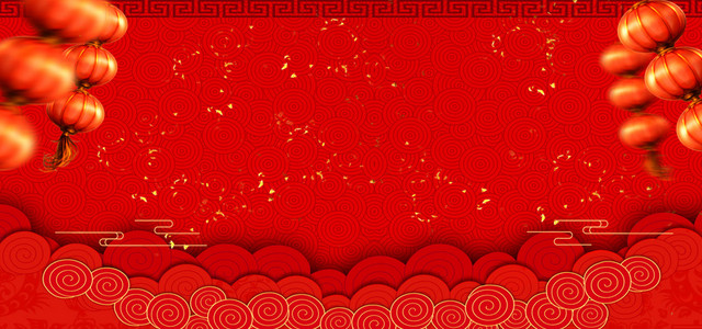 春节鸡年喜庆红色电商海报背景
