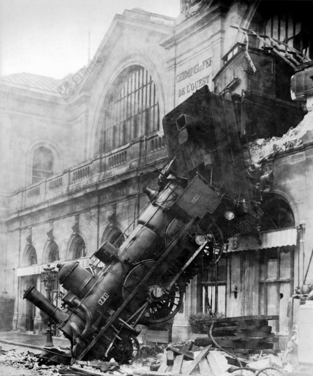 火车事故 蒸汽机车 机车 铁路 火车站 蒙巴拿斯 1895