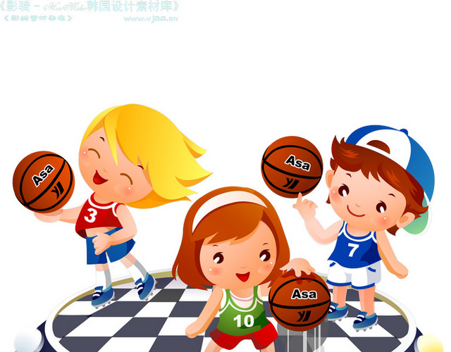 打篮球的小孩