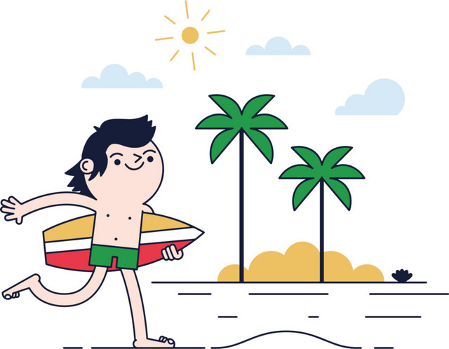在海边冲浪的人