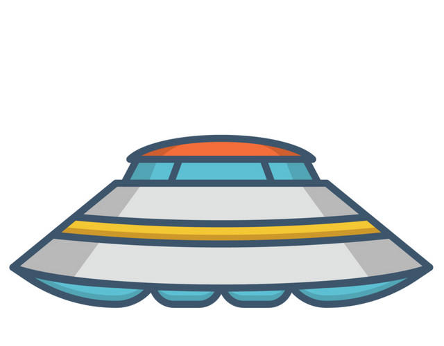 手绘宇宙飞碟矢量插画
