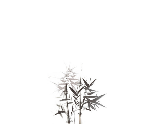 中国风水彩水墨竹子素材