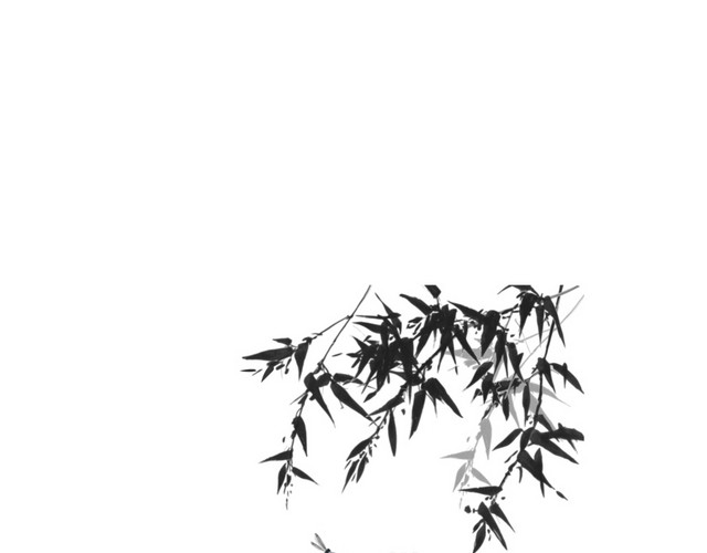 中国风水彩水墨竹子素材