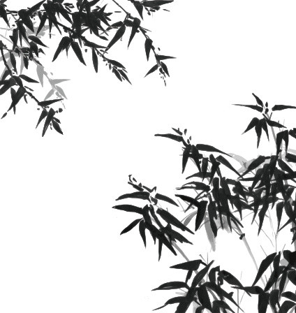 矢量水墨山水竹子国画