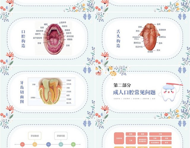 简约小清新口腔知识常见问题及解析PPT口腔宣教