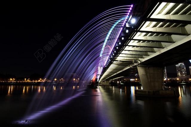 黑色唯美大桥夜景户外背景图片