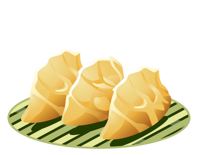 卡通春节食物饺子