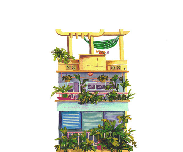 卡通花店楼房