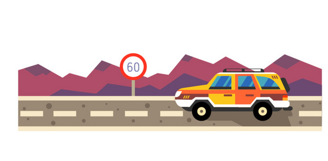 公路上行驶的车