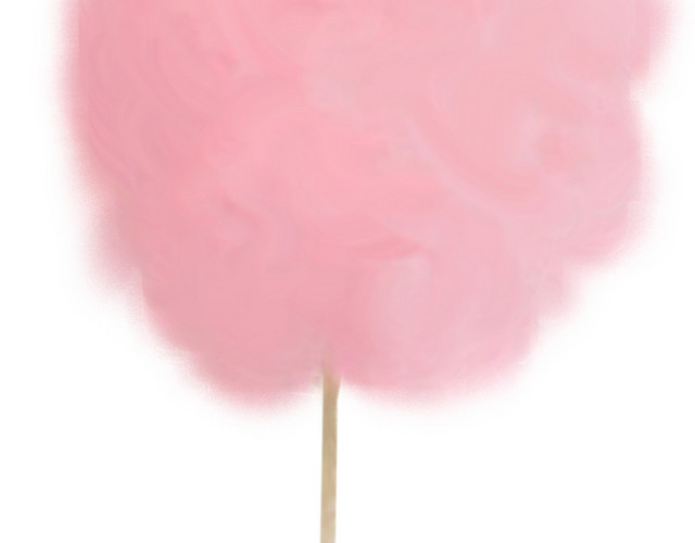 粉色手绘棉花糖