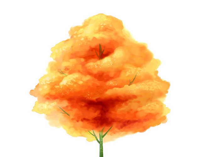 手绘树木