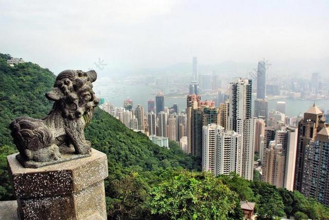 中国 香港 摩天大楼 雕像 景观