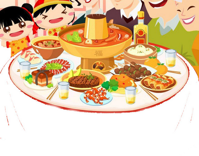 春节除夕夜年夜饭新年海报背景