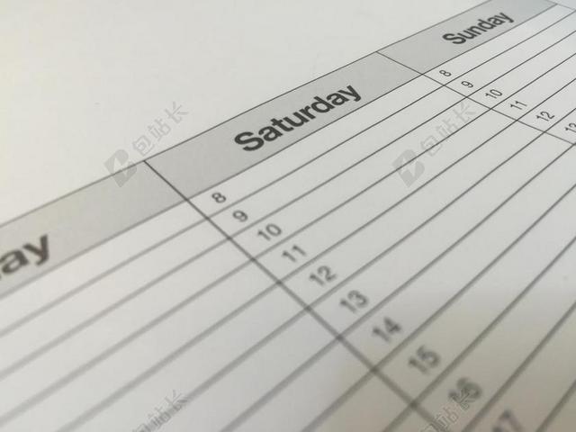 日历 日期 分布 一周 时间表 一周中的分布 规划 组织者