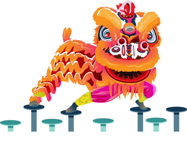 矢量图黄色的狮子